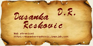 Dušanka Resković vizit kartica